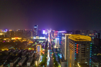 河北邯郸城市夜景灯光航拍摄影图