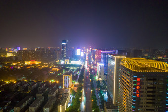 河北邯郸城市夜景交通航拍摄影图