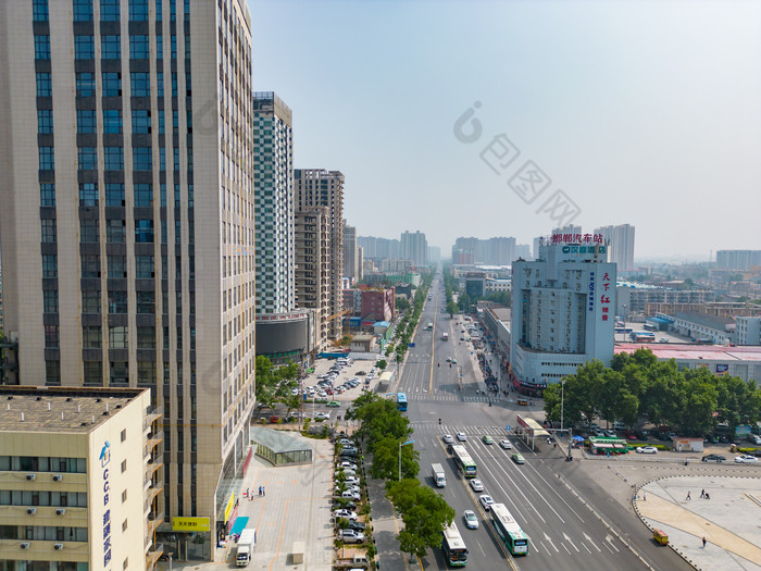 河北邯郸火车站交通航拍摄影图