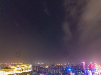 河北石家庄城市夜景灯光航拍摄影图