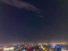 河北石家庄城市夜景灯光秀航拍摄影图