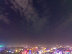河北石家庄城市夜景灯光秀航拍摄影图