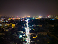 河南洛阳丽景门西大街夜景航拍摄影图