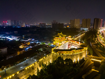 河南洛阳丽景门夜景航拍摄影图