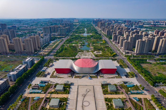 河南许昌城市风光建筑航拍摄影图