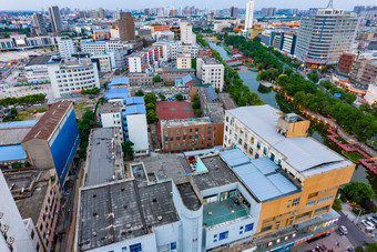 河南许昌城市风光夜幕降临曹魏<strong>古城</strong>航拍<strong>摄影图</strong>