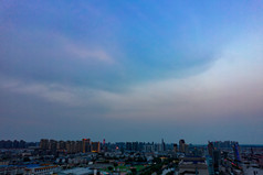 河南许昌城市风光夜幕降临曹魏古城航拍摄影图