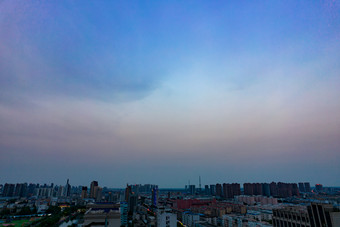 河南许昌城市风光夜幕降临曹魏古城航拍摄影图