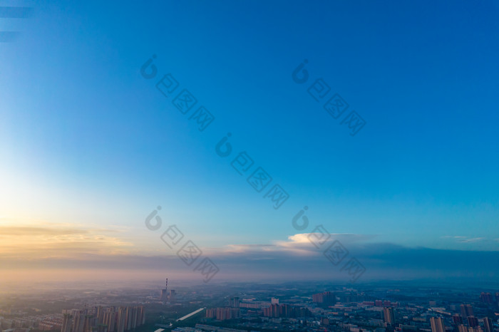 河南许昌城市日出航拍摄影图