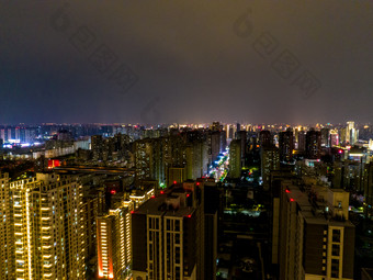 河南郑州城市夜景灯光交通航拍摄影图