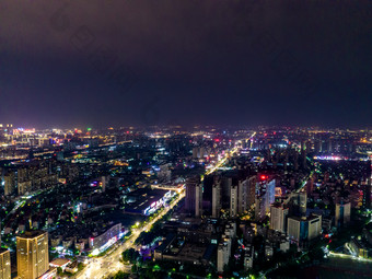 河南郑州城市夜景灯光<strong>中原</strong>福塔航拍摄影图