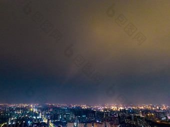 河南郑州城市夜景灯光中原福塔航拍摄影图
