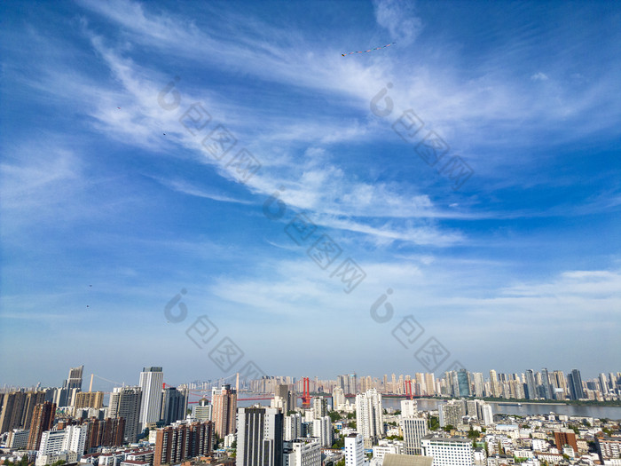 湖北武汉武昌区城市建设航拍摄影图