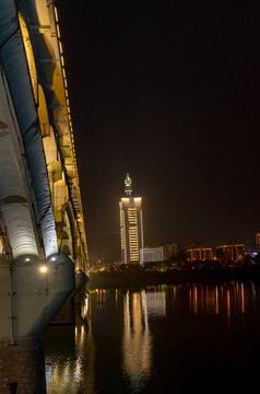 湖南长沙城市夜景灯光摄影图