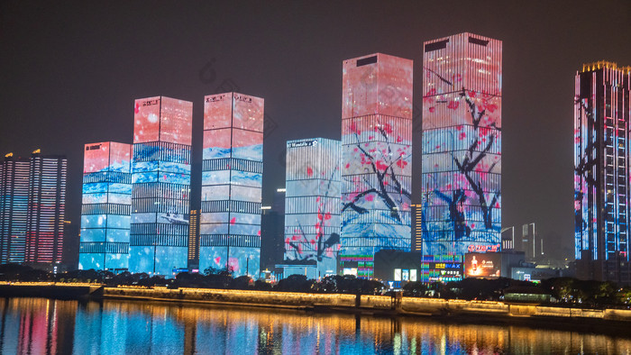 湖南长沙城市夜景灯光摄影图