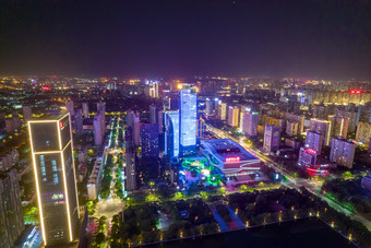 洛阳城市夜景灯光航拍摄影图