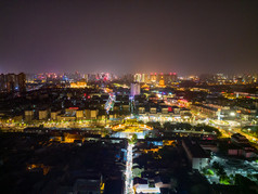 洛阳西大街城市夜景航拍摄影图