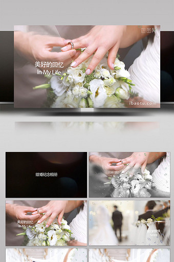 温馨浪漫淡出色彩婚礼相册预告片AE模板图片