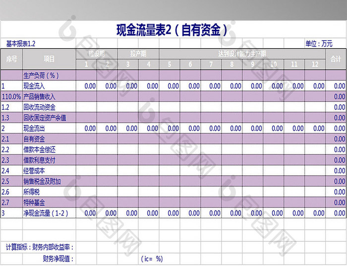 现金流量表2（自有资金）