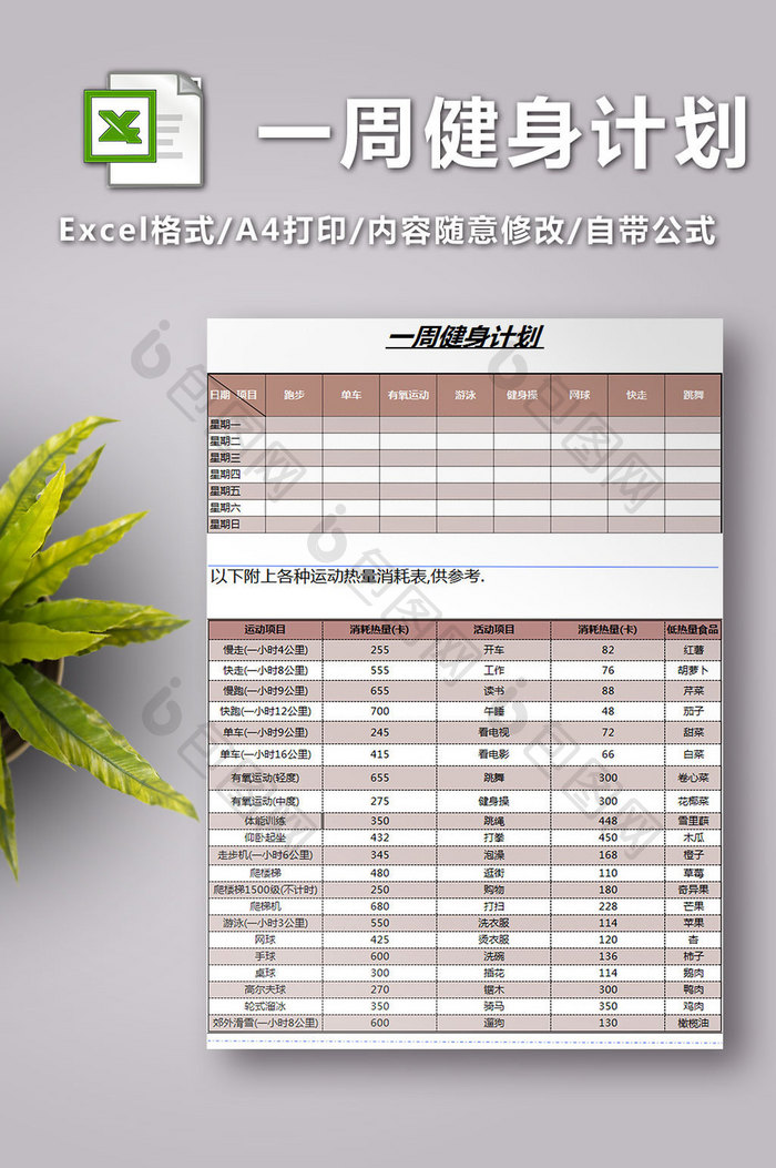 个人一周健身计划