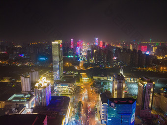 石家庄中山西路商圈夜景