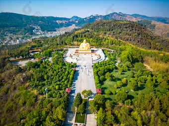 云南红河州弥勒市锦屏山4A景区航拍摄影图