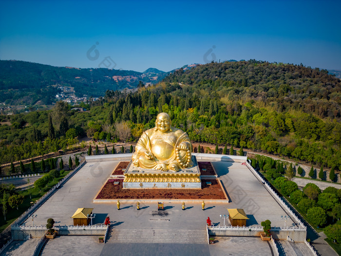 云南红河州弥勒市锦屏山4A景区航拍摄影图