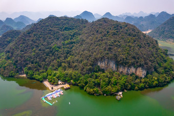 祖国<strong>大好</strong>河山云南普者黑5A景区航拍摄影图喀斯特地貌