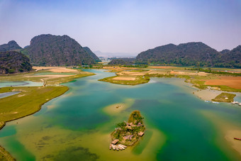 祖国<strong>大好</strong>河山云南普者黑5A景区航拍摄影图喀斯特地貌