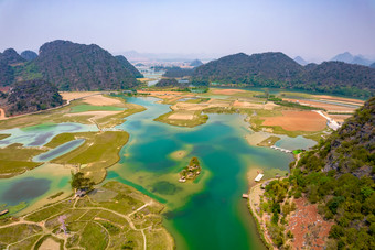 祖国大好河山云南普者黑5A<strong>景区</strong>航拍<strong>摄影</strong>图喀斯特地貌