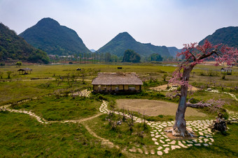 祖国大好河山云南普者黑5A<strong>景区</strong>航拍<strong>摄影</strong>图喀斯特地貌