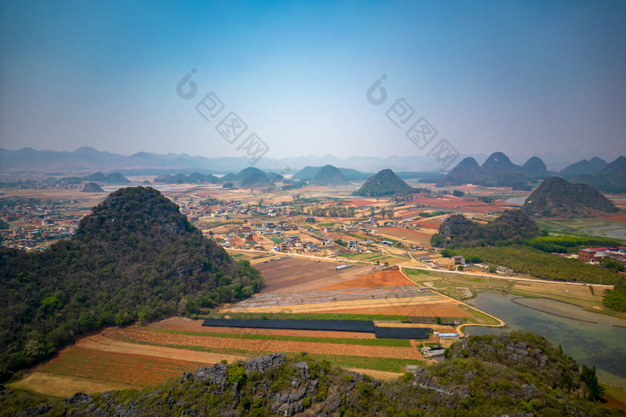 祖国大好河山云南普者黑5A景区航拍摄影图喀斯特地貌