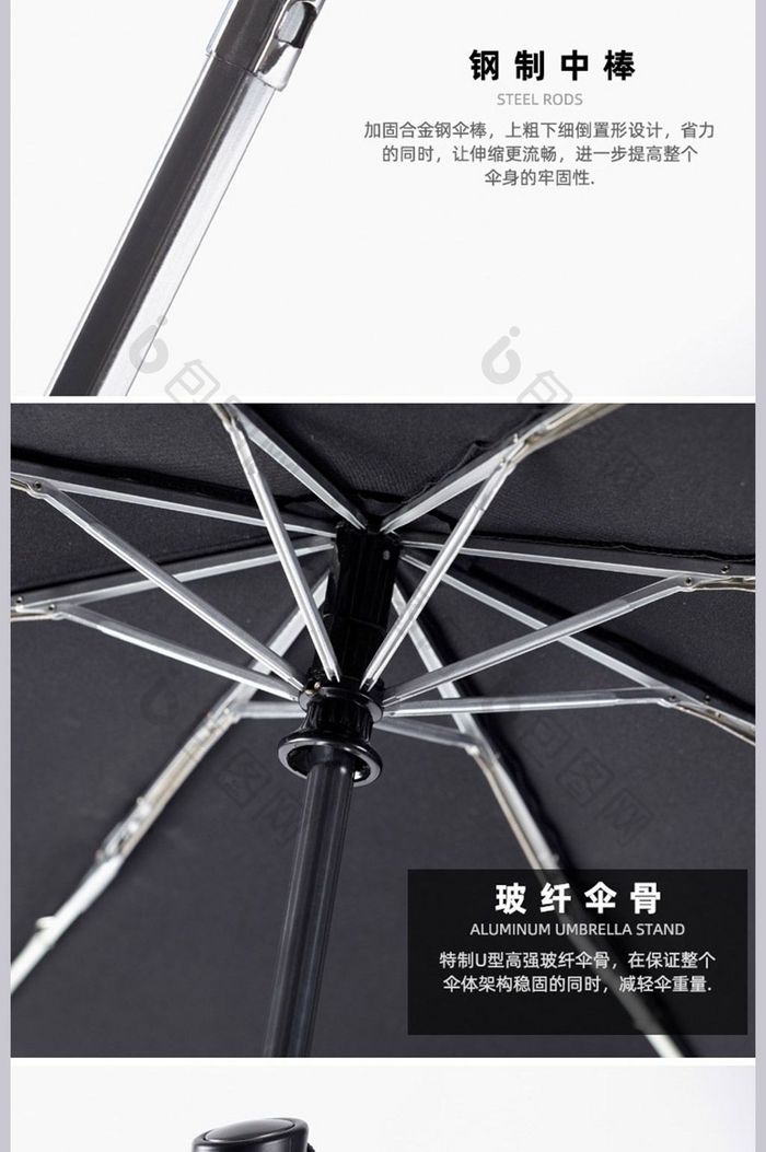 四季太阳伞晴雨两用雨伞详情页模板设计