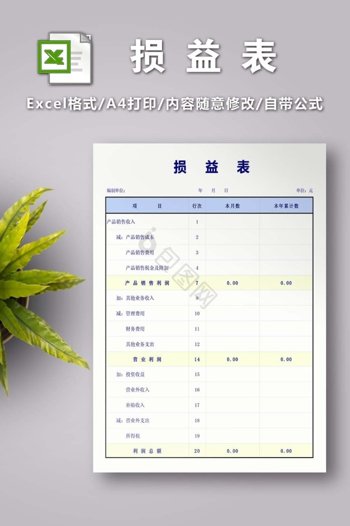 损益表excel-损益表excel图表-包图网