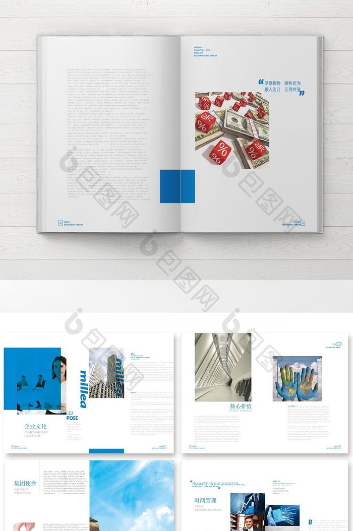 蓝色大气企业形象宣传册版式设计