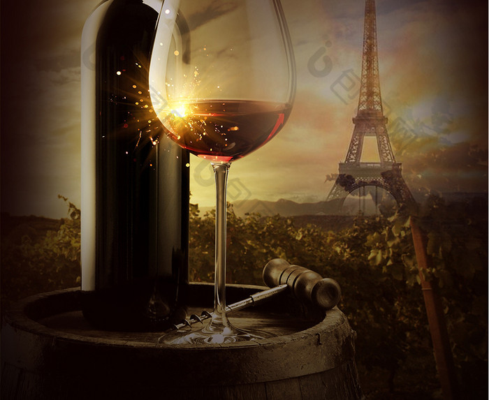 创意法国进口红酒海报