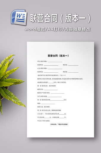 联营合同版本一 word文档