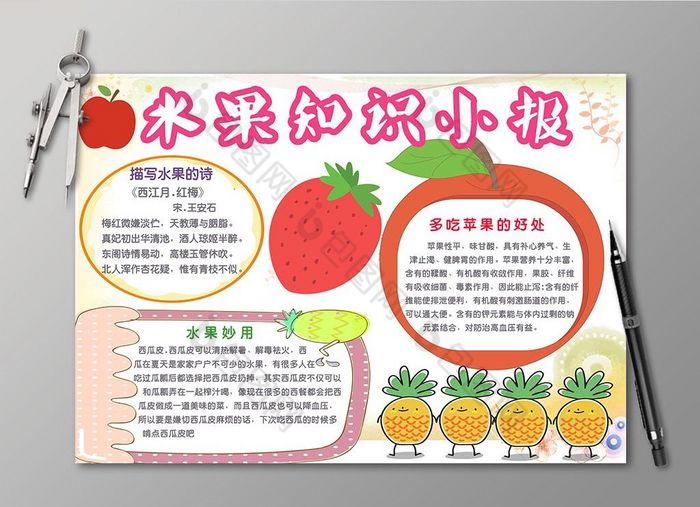 介绍水果的手抄报模板图片