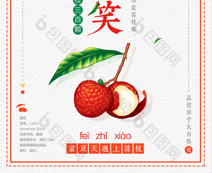 荔枝水果创意促销海报