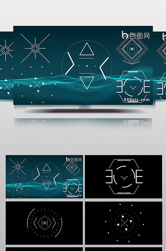5枚带通道未来科技目标扫描定位视频素材图片