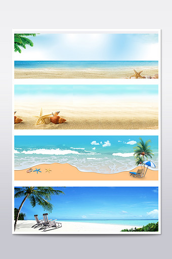大海蓝天沙滩接背景图片