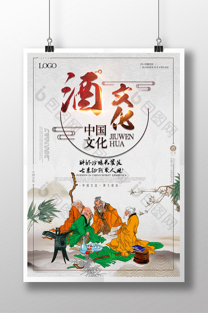 中国文化传统酒文化海报