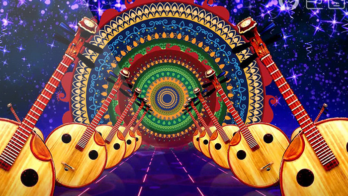 月琴琵琶少数民族音乐LED舞台背景