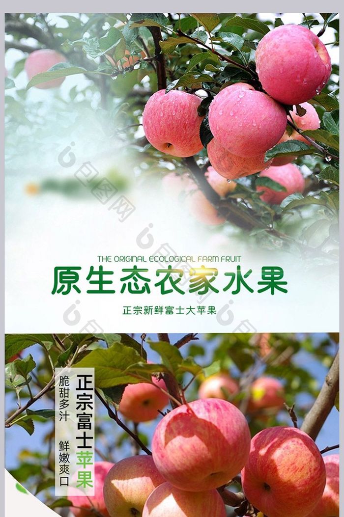 绿色苹果红富士详情页农家自产