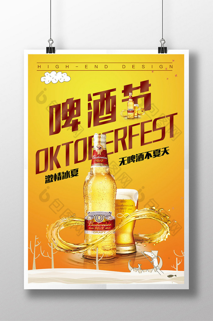 夏季冰爽啤酒节海报