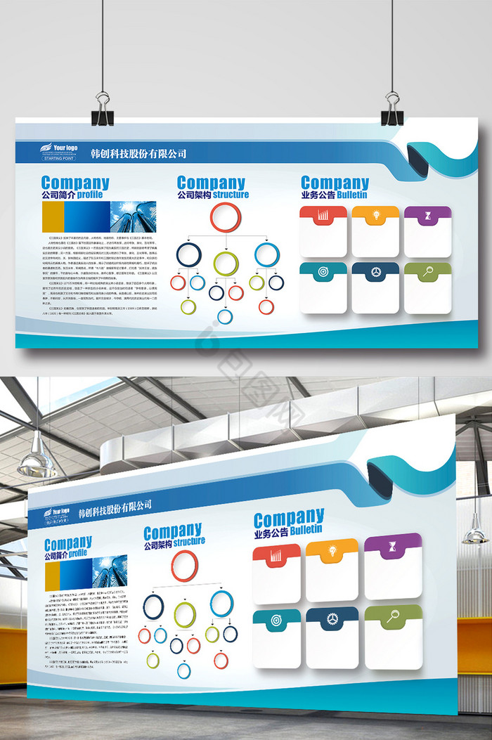 企业文化墙公司简介墙展板