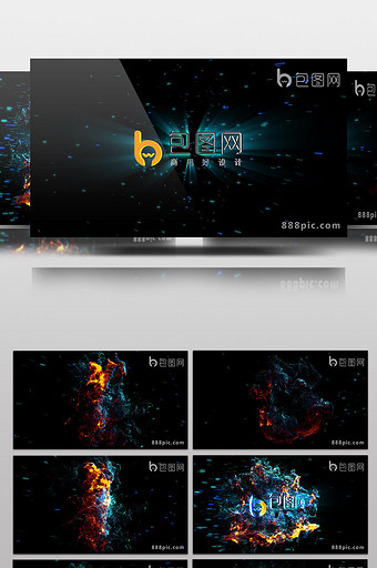 大气粒子演变火焰AE片头模板图片