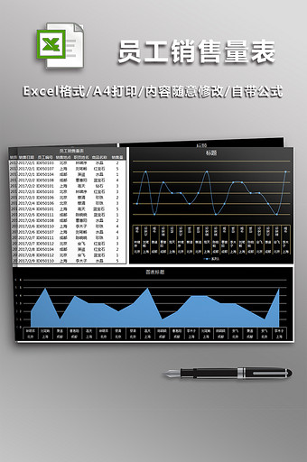 员工销售业绩量图表表格图片