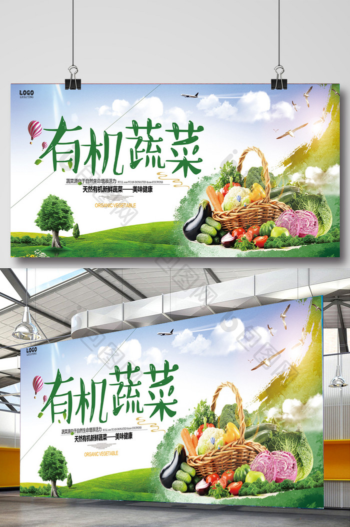 有机蔬菜宣传展板设计