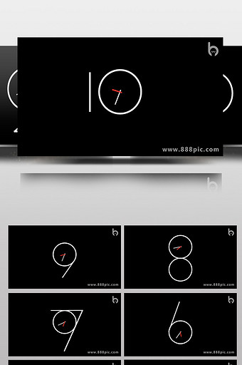 简约MG时钟转动10秒倒计时图片